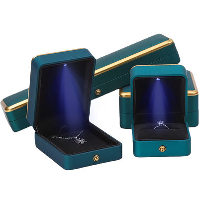 شراء سوار قلادة خاتم أذن صندوق مجوهرات مع منظم فاخر خفيف أزرق الطاووس online manufacture