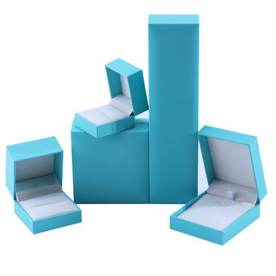 مصنوعة يدويًا من الورق المقوى الإيكو أزرق السماء صندوق مجوهرات صندوق مجوهرات قابلة للتخصيص