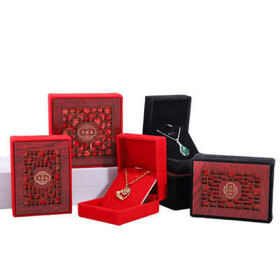 شعار مخصص لون خشب مجوهرات صندوق للخواتم سوارات عرض التغليف
