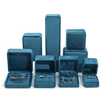 شراء شعار مخصص زرقاء داكنة لطيفة مجوهرات المجوهرات صناديق الهدايا للتعبئة الفاخرة online manufacture