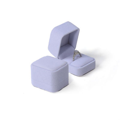 بيضاء خضراء فاتحة مخملية حلقة مجوهرات التعبئة و التعبئة صندوق مجوهرات