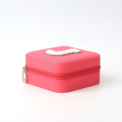 مجوهرات فاخرة صندوق تخزين الهدايا مخصص محمول جلد صغير وردة حمراء مجوهرات منظمة حقيبة سفر