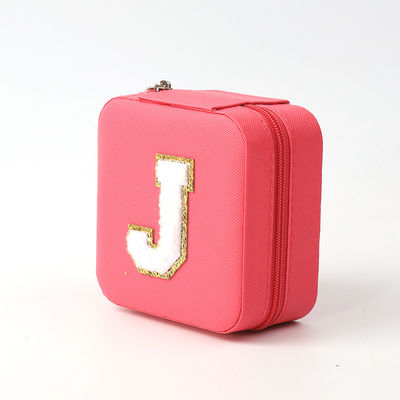 مجوهرات فاخرة صندوق تخزين الهدايا مخصص محمول جلد صغير وردة حمراء مجوهرات منظمة حقيبة سفر