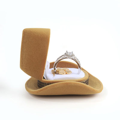 صندوق خاتم مجوهرات رعاة البقر المخملي المتميز القابل للتخصيص للهدايا في العطلات