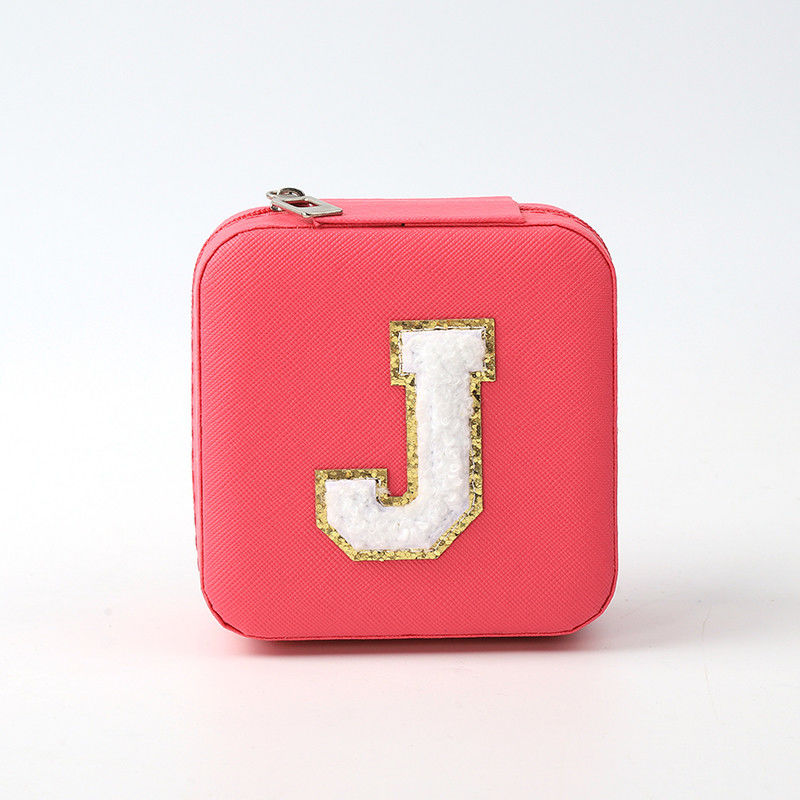 مجوهرات فاخرة صندوق تخزين الهدايا مخصص محمول جلد صغير وردة حمراء مجوهرات منظمة حقيبة سفر